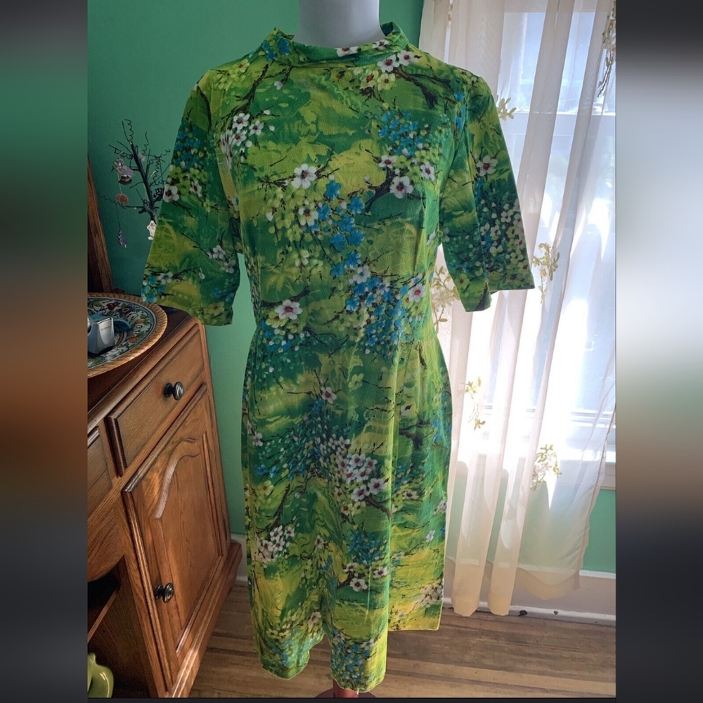 Vintage Handmade 60s 70s  Floral Dress